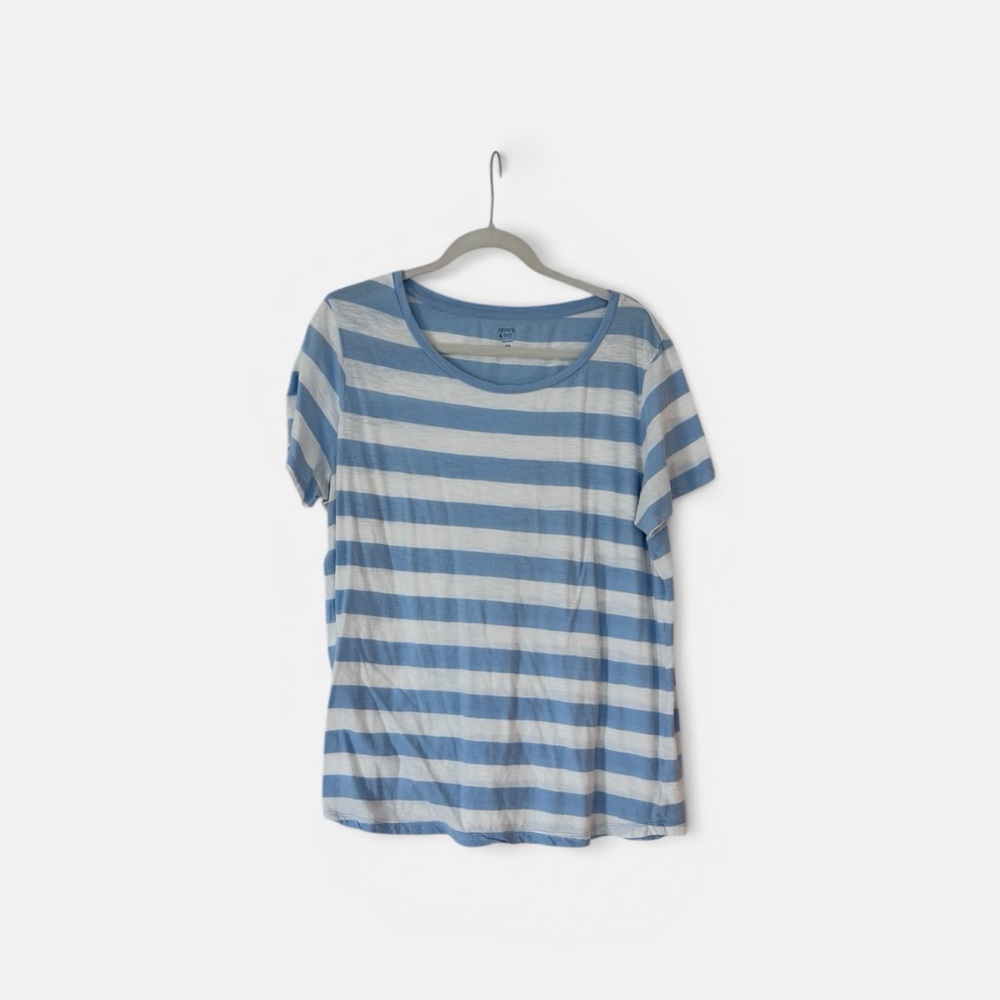 Crown & Ivy Light Blue and White Striped Tee